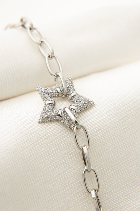 Heliophilia Silver Pulsera de Metal Plateada con Circonitas CBL9335 Heliophilia Silver Pulsera de Metal Plateada con Circonitas CBL9335